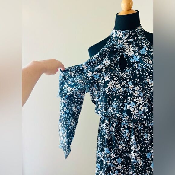 PARKER NWT Cold Shoulder Floral Print Shift Dress style p8e4228pgp Size Small - Picture 3 of 12